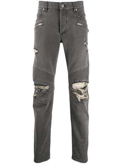 Balmain джинсы кроя слим с эффектом потертости