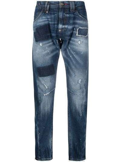 Philipp Plein джинсы кроя слим с нашивками
