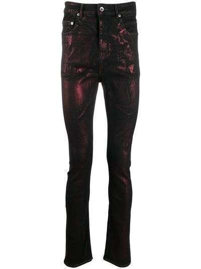 Rick Owens DRKSHDW джинсы с эффектом металлик