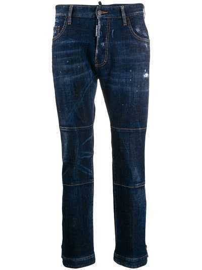 Dsquared2 укороченные джинсы со вставками