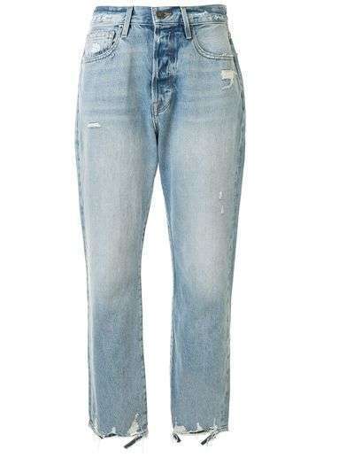 FRAME укороченные джинсы с эффектом потертости