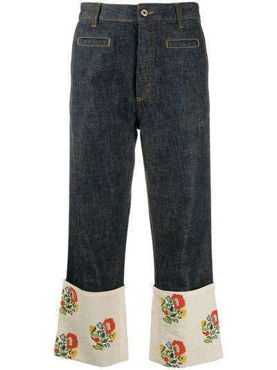LOEWE укороченные джинсы с контрастными манжетами