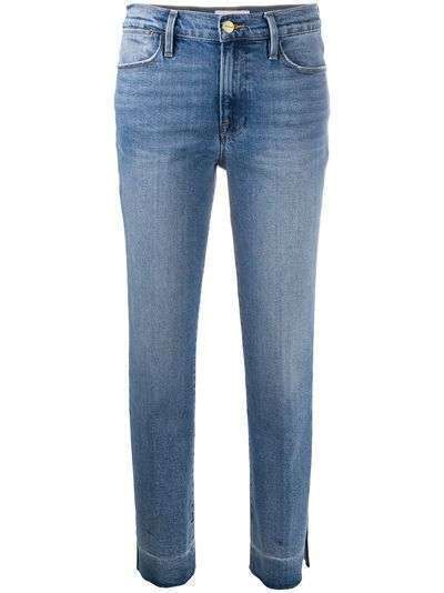 FRAME джинсы с завышенной талией и необработанными краями