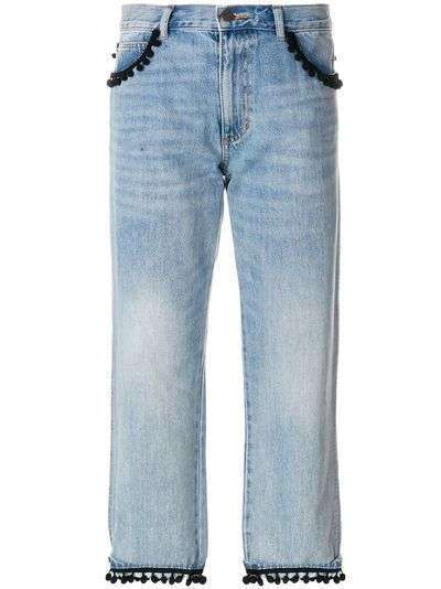 Marc Jacobs укороченные джинсы с помпонами