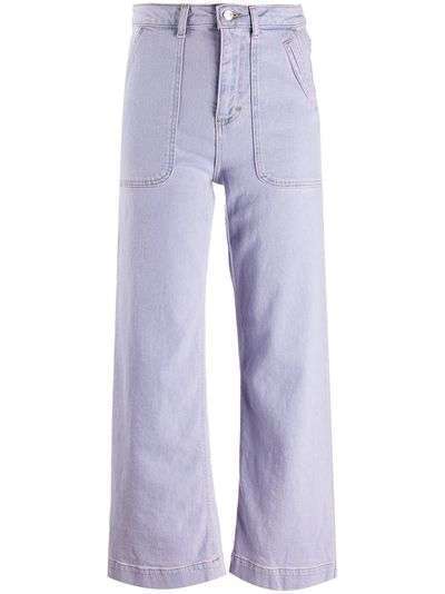 Alexa Chung широкие джинсы с завышенной талией
