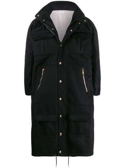 Thom Browne длинное пальто на молнии