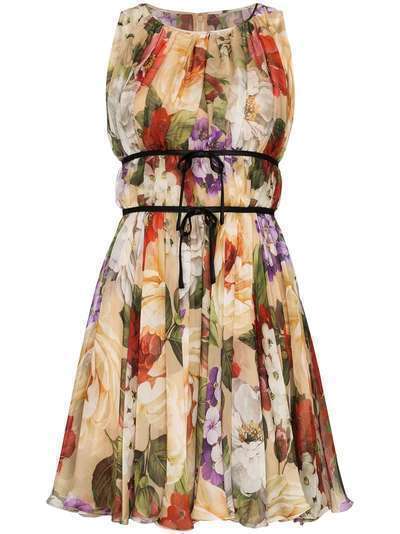 Dolce & Gabbana шифоновое платье с цветочным принтом