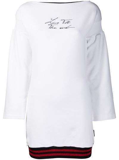 Marcelo Burlon County of Milan LOVE T.T.E. ZIPPED DRESS WHITE BLACK