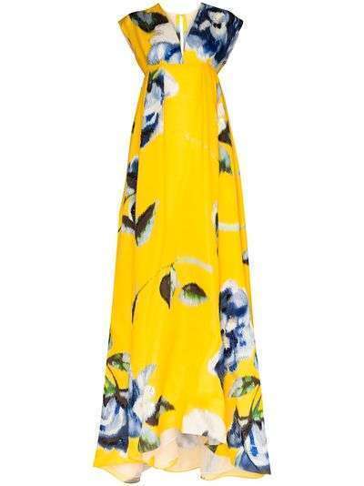 Carolina Herrera платье макси с цветочным принтом