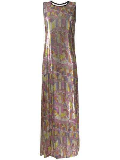 Emilio Pucci длинное платье с пайетками