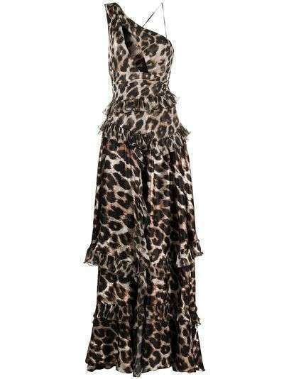 Philipp Plein ярусное платье с леопардовым принтом
