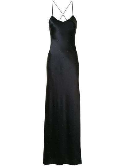 Michelle Mason длинное платье со стразами
