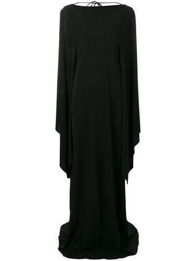 Alberta Ferretti длинное платье с рукавами в стилистике кейпа