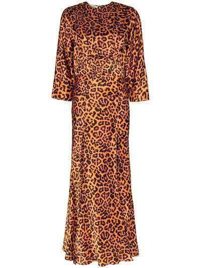 The Attico платье макси с леопардовым принтом и разрезом
