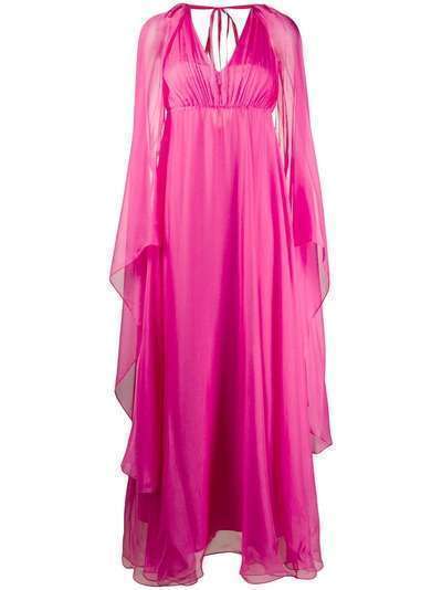 Pinko вечернее платье с драпировкой и V-образным вырезом