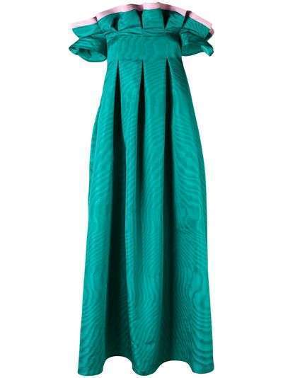 Talbot Runhof bi-colour flared dress