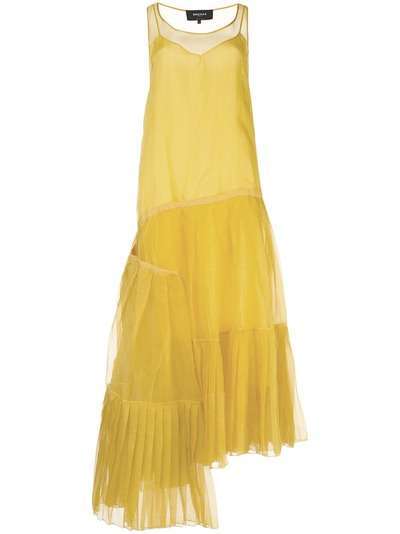 Rochas плиссированное платье с асимметричным подолом
