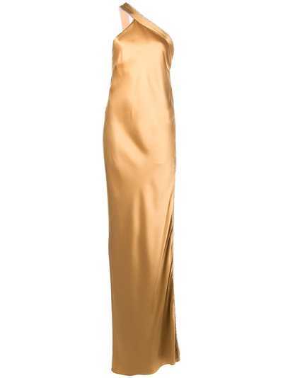 Michelle Mason вечернее платье на одно плечо с декором
