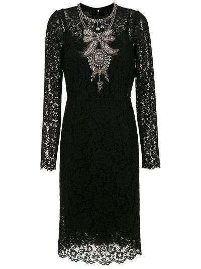 Dolce & Gabbana декорированное кружевное платье