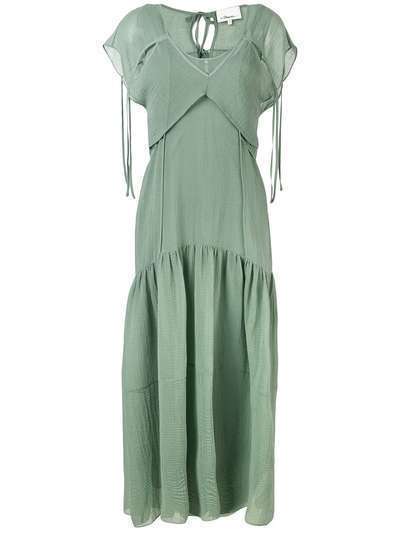 3.1 Phillip Lim Cutout Textured Silk Dress