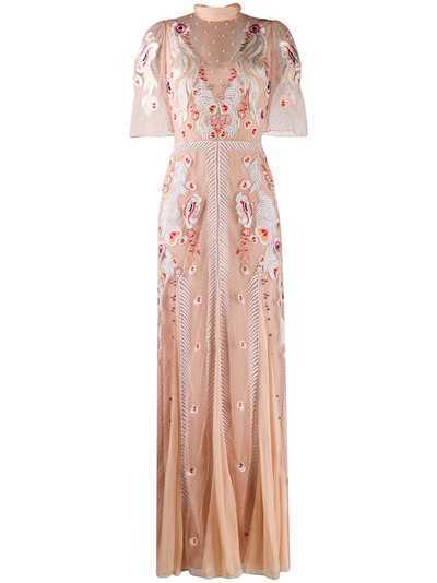 Temperley London вечернее платье Firebird с цветочной вышивкой