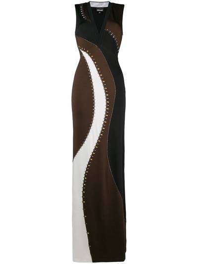 Just Cavalli stud-embellished panelled gown