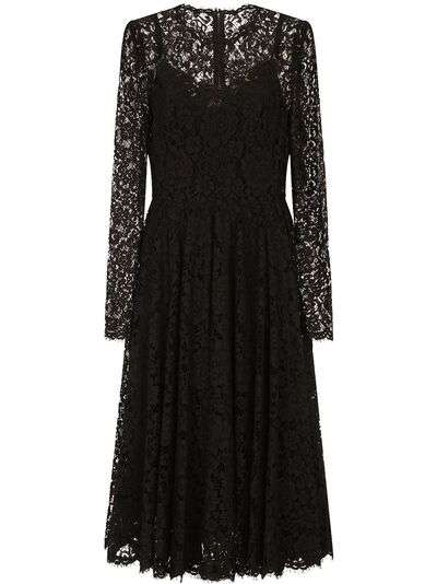 Dolce & Gabbana кружевное платье с длинными рукавами