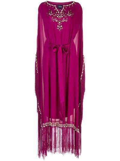 Marchesa Notte декорированное платье-кафтан