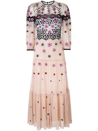 Temperley London платье с цветочным декором