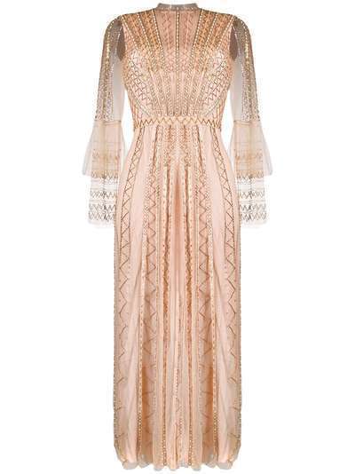 Temperley London расклешенное платье с бисером