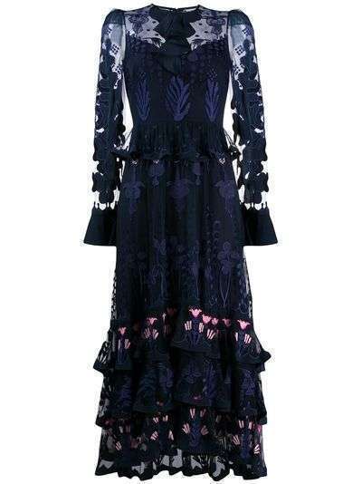 Temperley London многослойное платье с вышивкой
