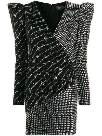 Versace приталенное платье с кристаллами