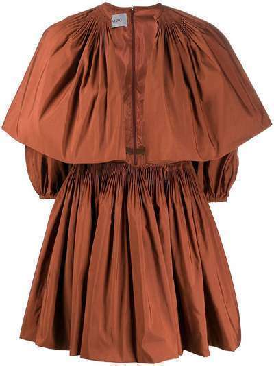 Valentino платье с объемными рукавами и складками