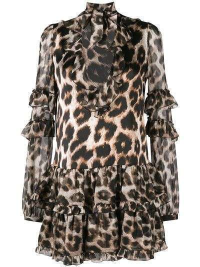 Philipp Plein платье-мини с леопардовым принтом