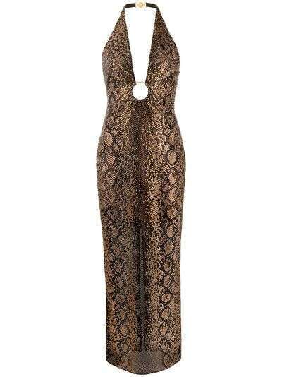 Versace декорированное платье с вырезом халтер