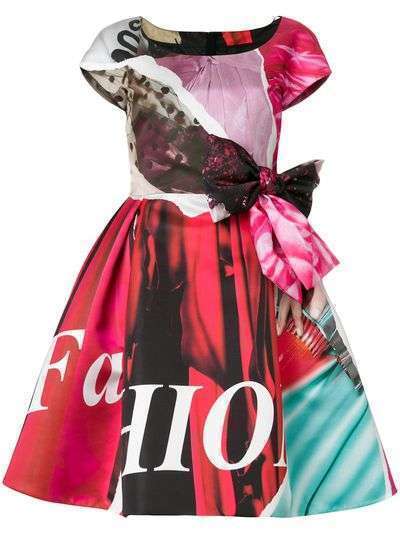 Moschino расклешенное платье с бантом