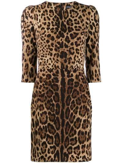 Dolce & Gabbana платье с леопардовым принтом
