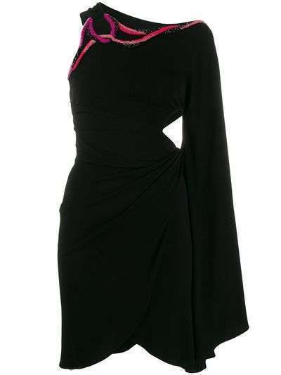 Emilio Pucci короткое платье асимметричного кроя с вышивкой