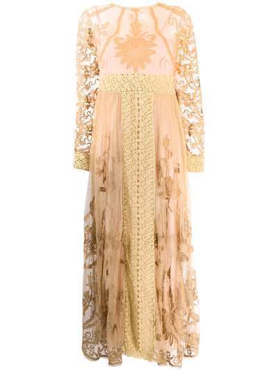 RedValentino длинное платье из тюля пуэн-деспри