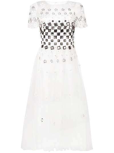 Temperley London платье 'Splendour' с пайетками и прозрачной вставкой