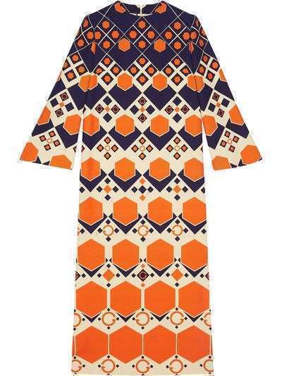 Gucci платье макси с геометричным принтом