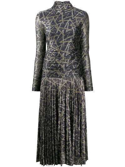 Victoria Victoria Beckham платье с драпировкой и эффектом металлик