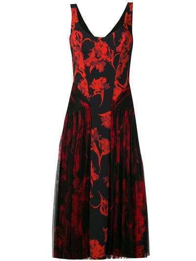 Roberto Cavalli платье миди с цветочным принтом