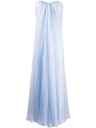 Alexander McQueen длинное платье с драпировкой