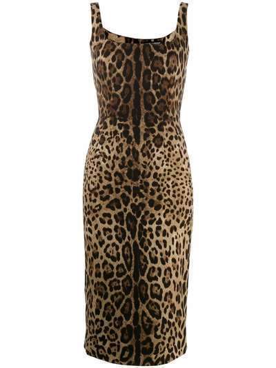 Dolce & Gabbana облегающее платье с леопардовым принтом