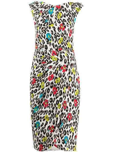 Talbot Runhof жаккардовое платье Towanda с леопардовым принтом