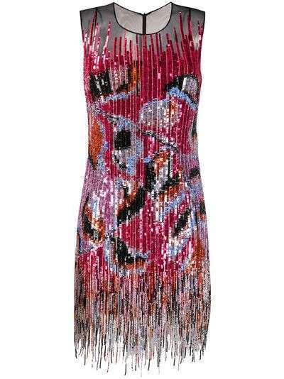 Emilio Pucci декорированное платье с пайетками и бахромой
