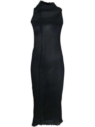 Jil Sander полупрозрачное платье миди с высоким воротником
