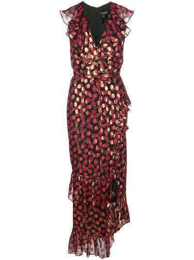 Saloni платье Anita с цветочным принтом и оборками