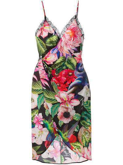 Philipp Plein платье с запахом и цветочным принтом